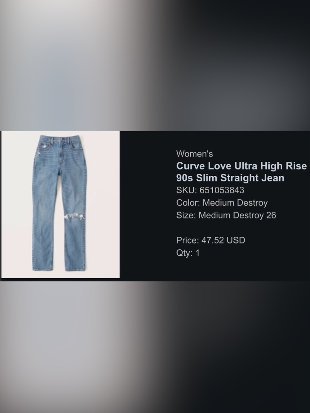 Abercrombie & Fitch Medium Destroy 90s Slim Straight Jeans